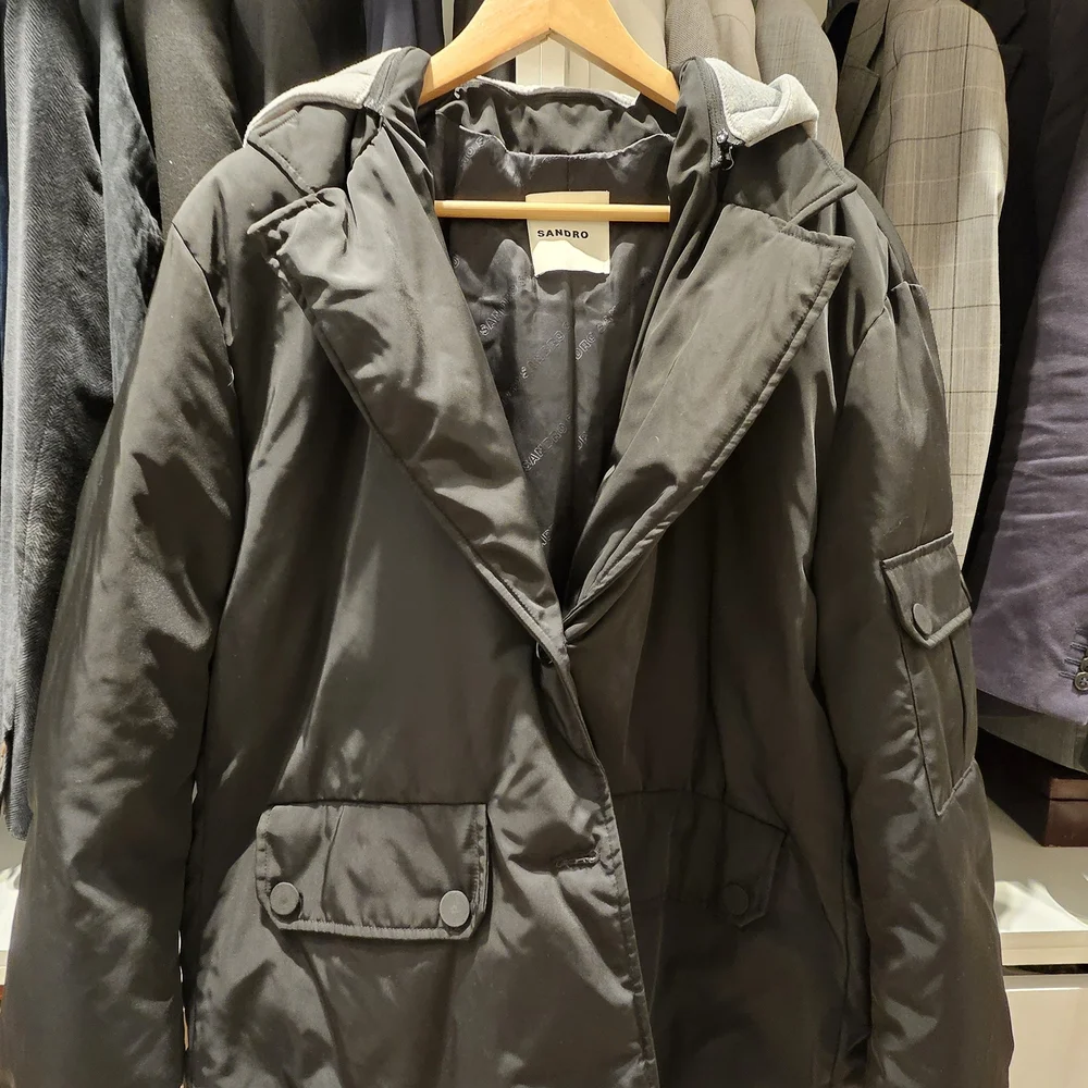 Sandro Black Blazer With Studded hoodie - Picture 3 of 6